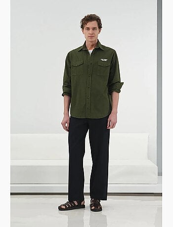 Camisa de manga comprida com estampado de texto bordado giesto