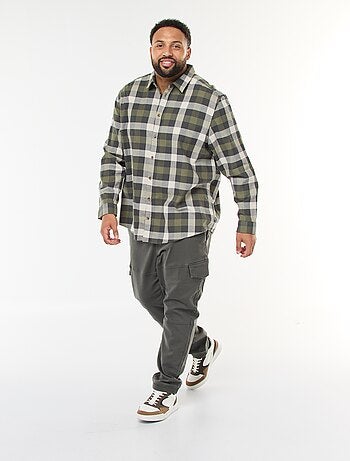 Camisa de manga comprida com padrão de xadrez