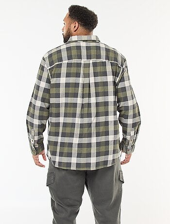 Camisa de manga comprida com padrão de xadrez