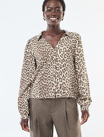 Camisa de manga comprida com padrão de leopardo 'JDY'
