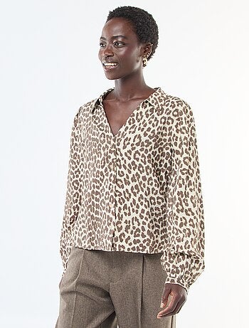 Camisa de manga comprida com padrão de leopardo 'JDY'