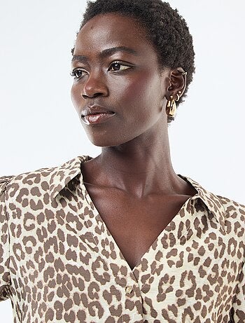 Camisa de manga comprida com padrão de leopardo 'JDY'