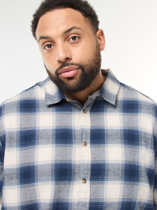 Camisa de manga comprida com padrão de xadrez - Kiabi