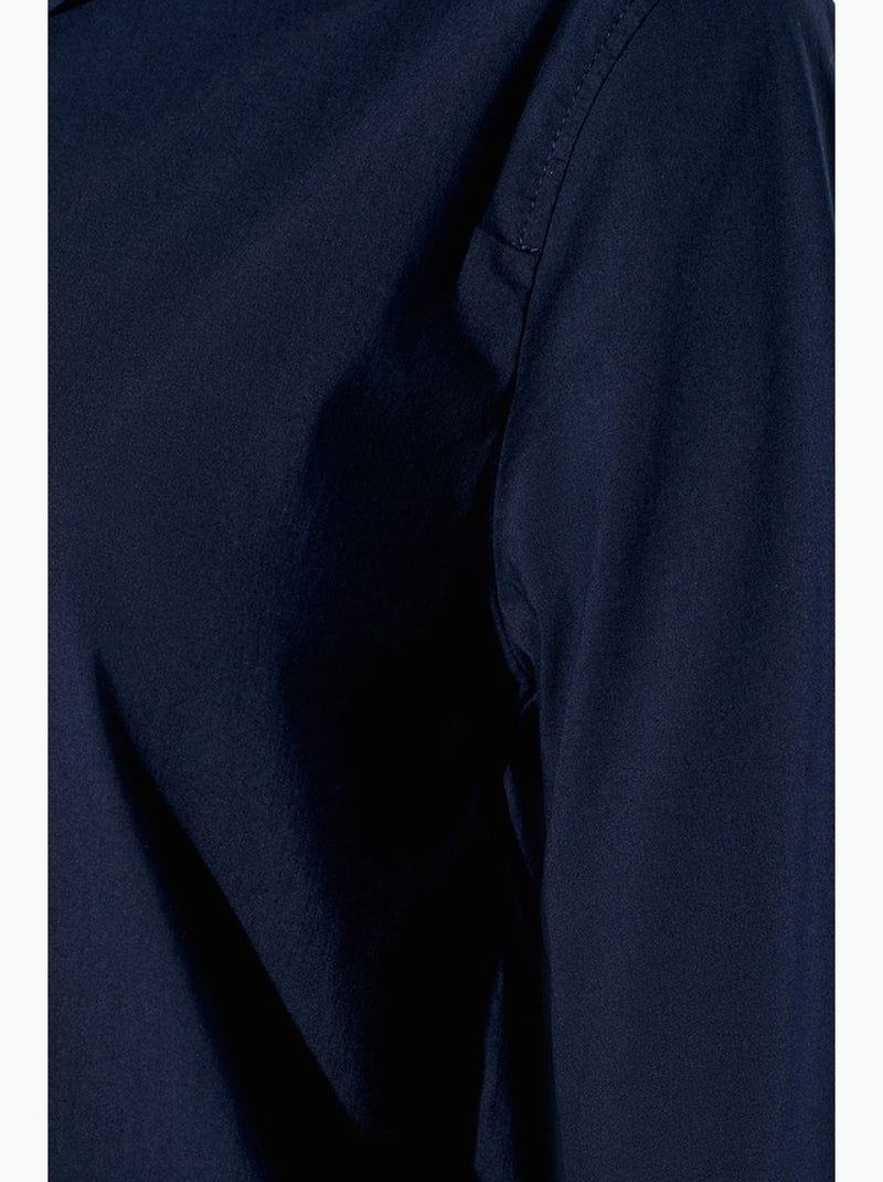 Camisa de manga comprida com recorte dilvin Azul-marinho - Kiabi