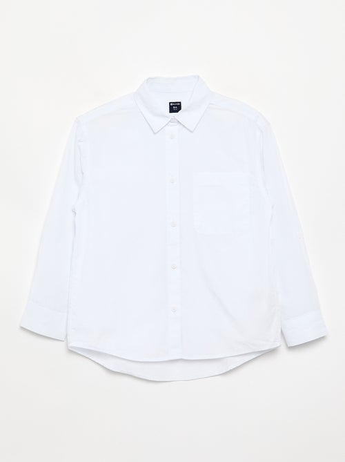 Camisa de manga comprida de algodão - Kiabi Camisa de manga comprida de algodão - Kiabi