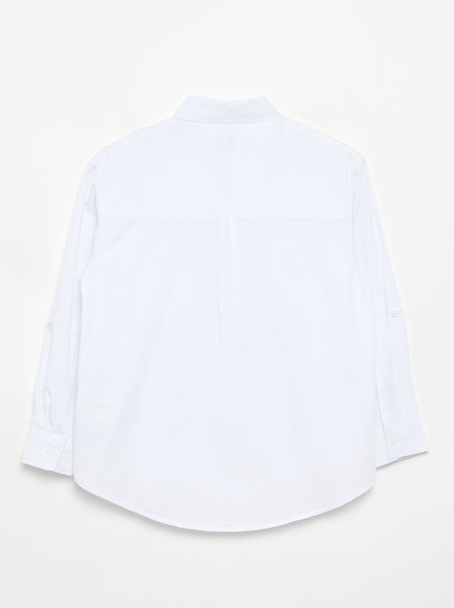Camisa de manga comprida de algodão - Kiabi Camisa de manga comprida de algodão - Kiabi