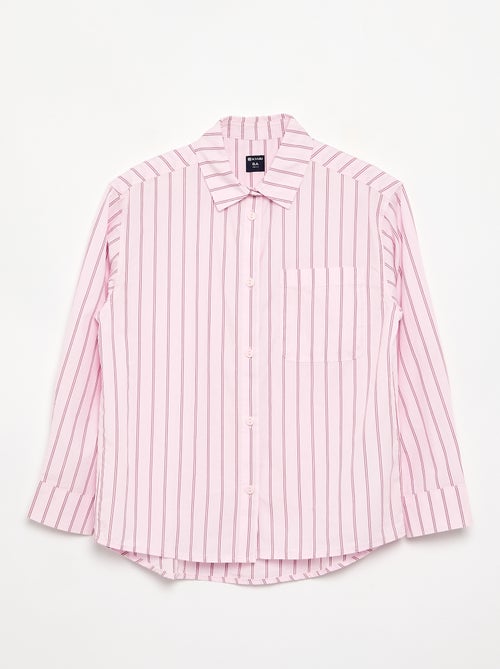 Camisa de manga comprida de algodão - Kiabi Camisa de manga comprida de algodão - Kiabi