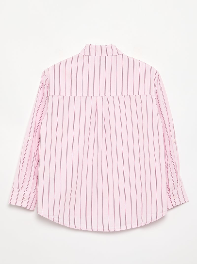 Camisa de manga comprida de algodão Rosa - Kiabi