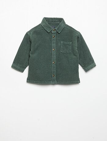 Camisa de manga comprida de bombazina