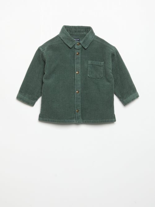 Camisa de manga comprida de bombazina - Kiabi Camisa de manga comprida de bombazina - Kiabi