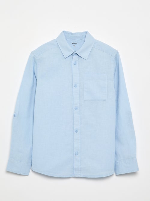 Camisa de manga comprida e bolso no peito - Kiabi