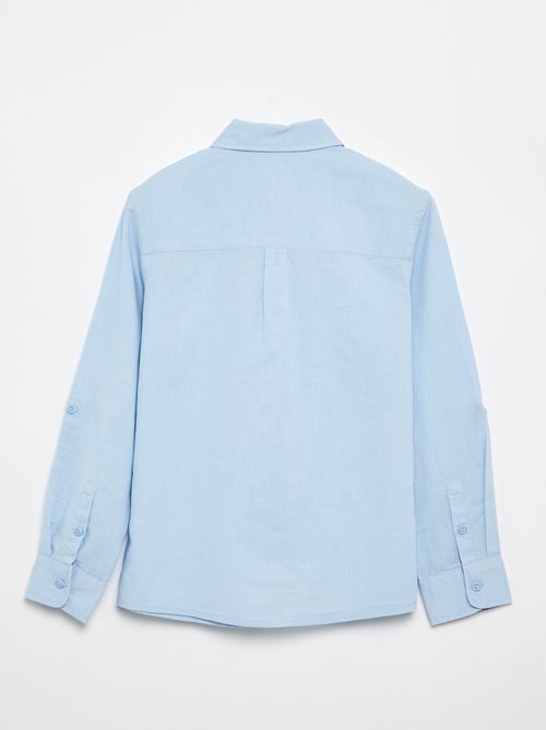 Camisa de manga comprida e bolso no peito - Kiabi