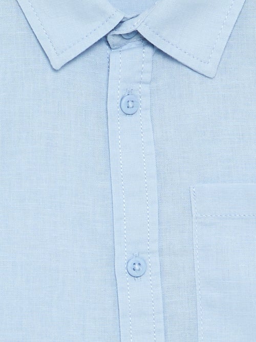 Camisa de manga comprida e bolso no peito - Kiabi