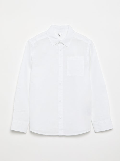 Camisa de manga comprida e bolso no peito - Kiabi Camisa de manga comprida e bolso no peito - Kiabi