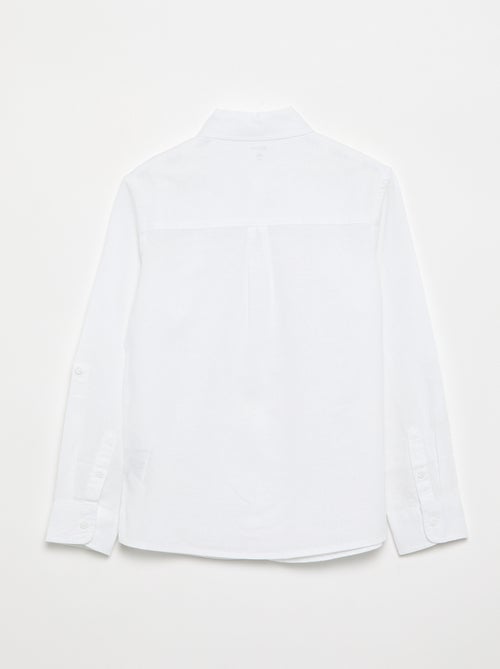 Camisa de manga comprida e bolso no peito - Kiabi Camisa de manga comprida e bolso no peito - Kiabi