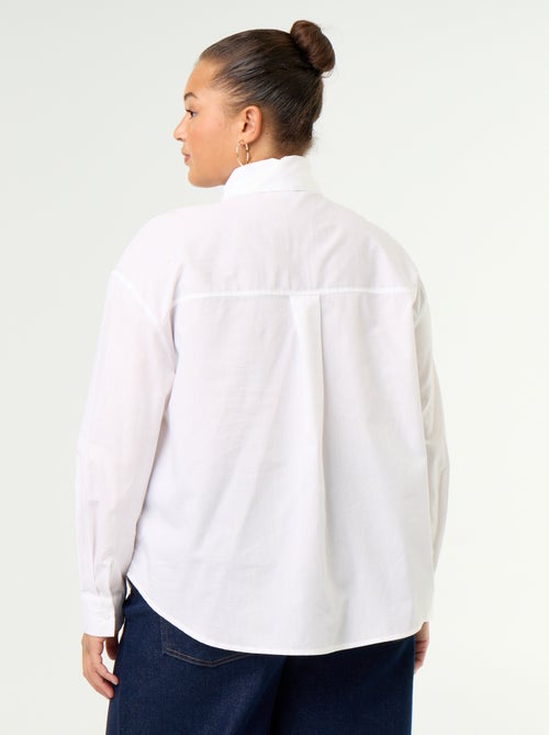Camisa de manga comprida e gola lavallière - Kiabi