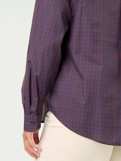 Camisa de manga comprida e gola lavallière - Kiabi