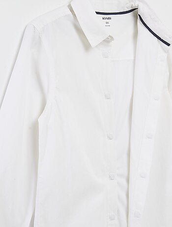 Camisa de manga comprida em popelina - coleção fácil de vestir