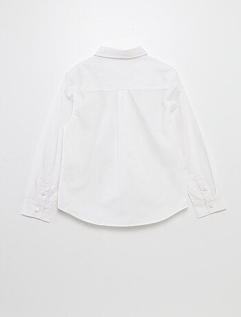 Camisa de manga comprida em popelina - coleção fácil de vestir