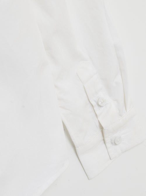 Camisa de manga comprida em popelina - coleção fácil de vestir - Kiabi Camisa de manga comprida em popelina - coleção fácil de vestir - Kiabi