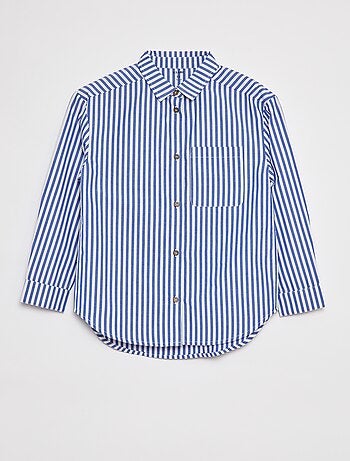 Camisa de manga comprida em popelina