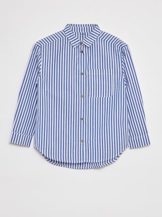 Camisa de manga comprida em popelina