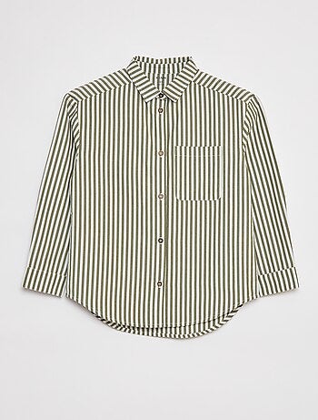 Camisa de manga comprida em popelina