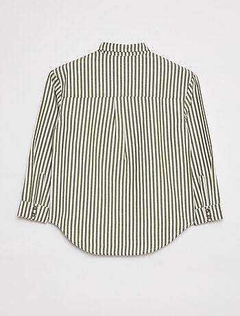 Camisa de manga comprida em popelina