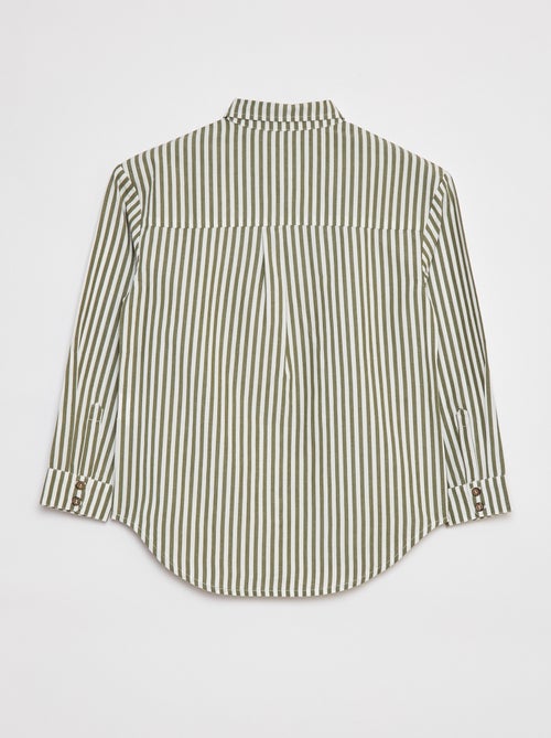 Camisa de manga comprida em popelina - Kiabi