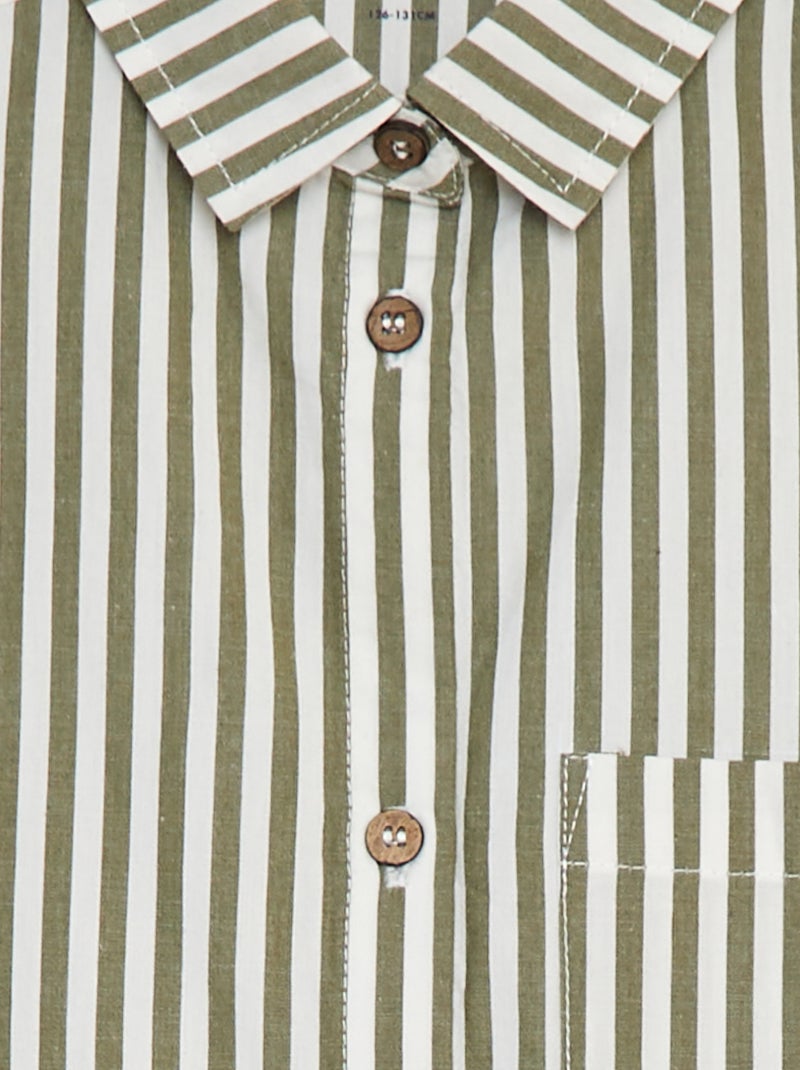 Camisa de manga comprida em popelina CAQUI - Kiabi