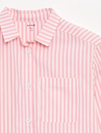 Camisa de manga comprida em popelina