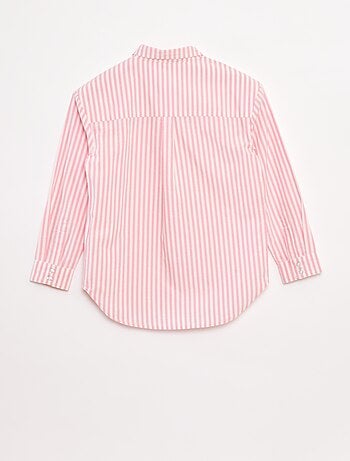 Camisa de manga comprida em popelina