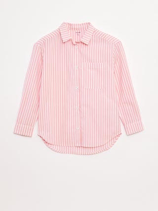 Camisa de manga comprida em popelina