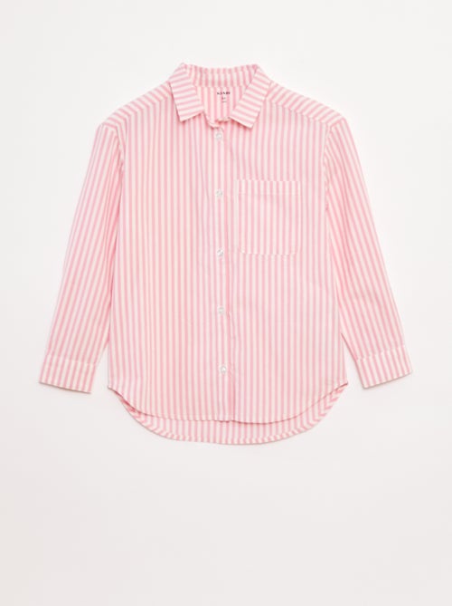 Camisa de manga comprida em popelina - Kiabi