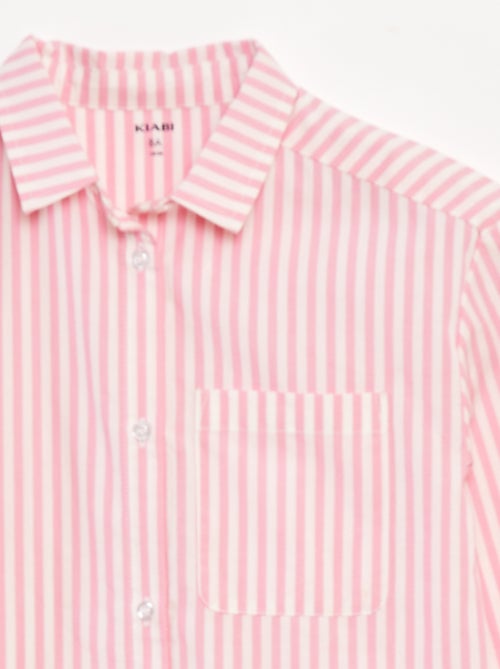 Camisa de manga comprida em popelina - Kiabi