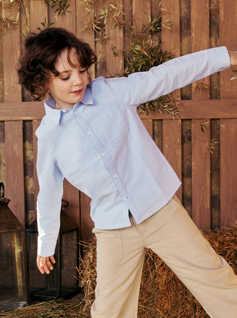 Camisa de manga comprida oxford AZUL - Kiabi