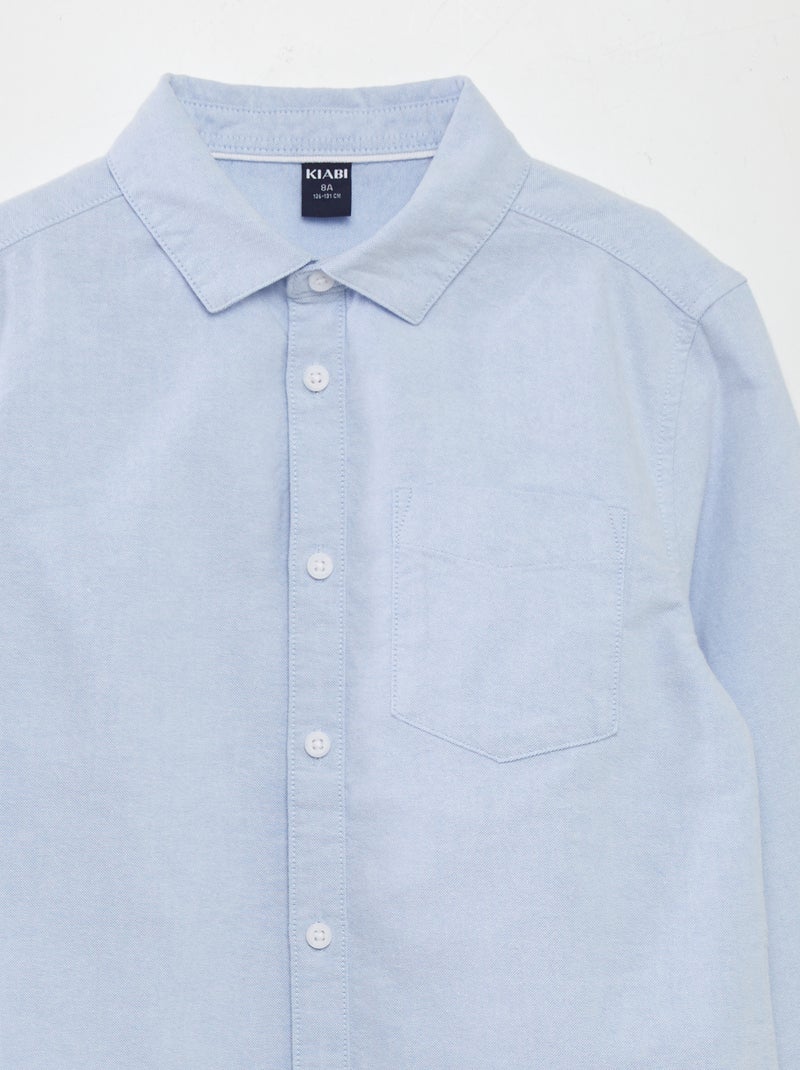 Camisa de manga comprida oxford AZUL - Kiabi