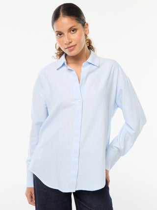 Camisa de manga comprida oxford