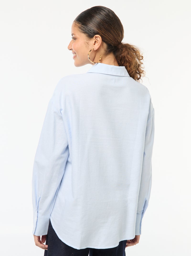 Camisa de manga comprida oxford Azul - Kiabi