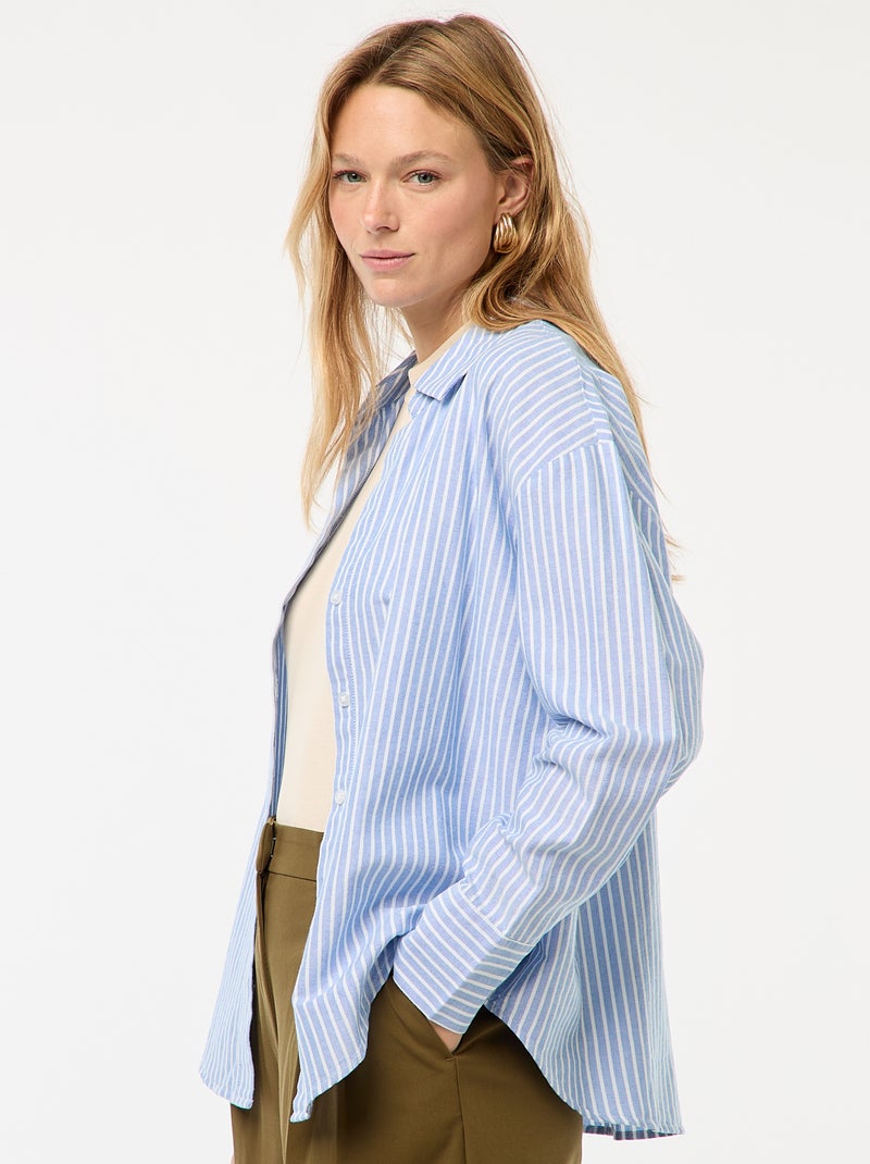 Camisa de manga comprida oxford Azul - Kiabi