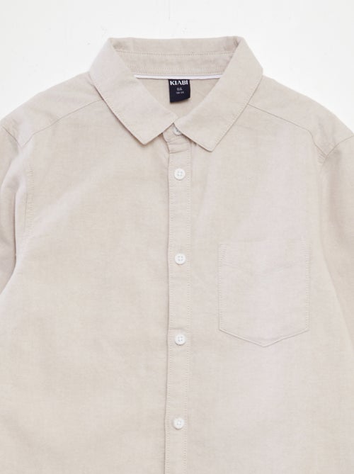 Camisa de manga comprida oxford - Kiabi