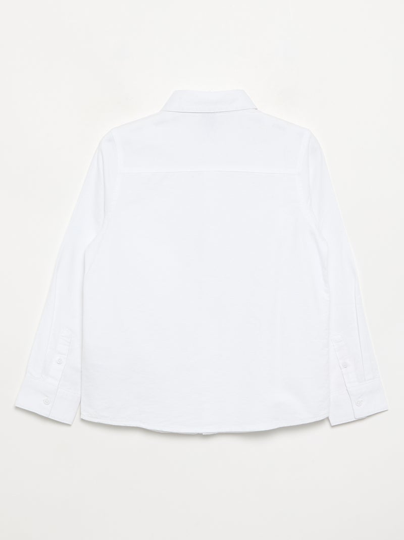 Camisa de manga comprida oxford Branco - Kiabi