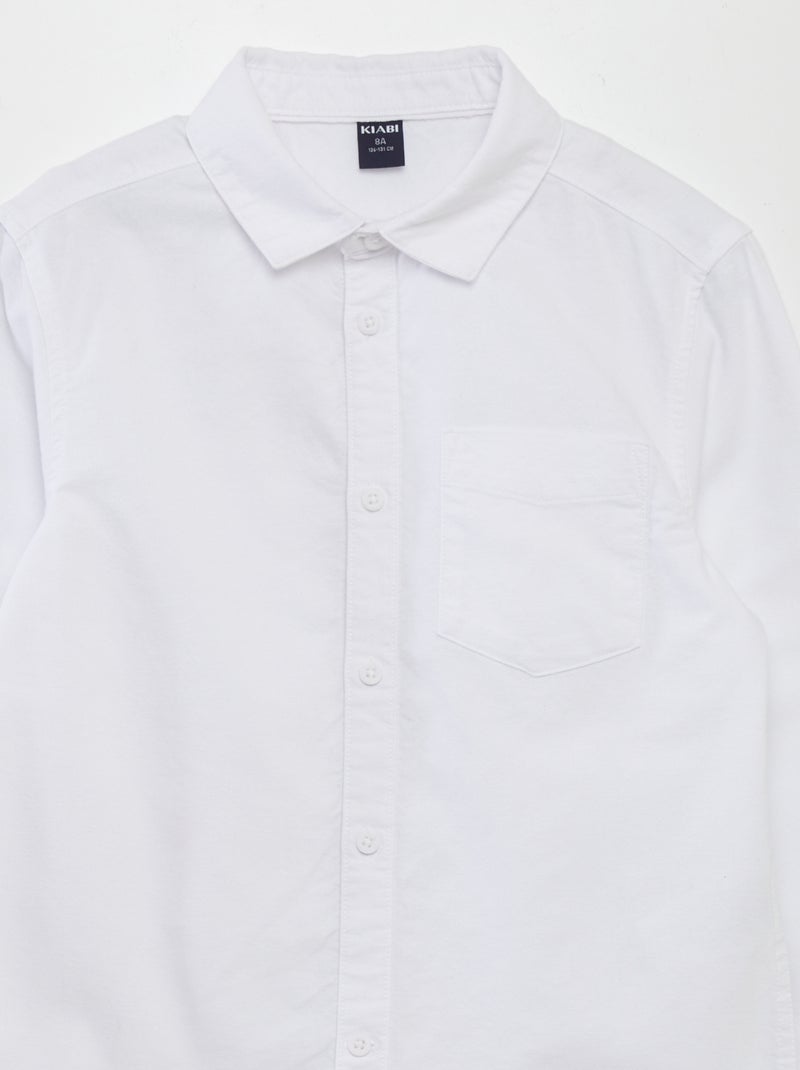Camisa de manga comprida oxford Branco - Kiabi