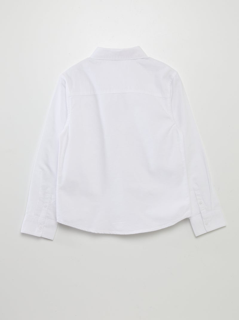 Camisa de manga comprida oxford Branco - Kiabi