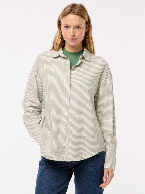 Camisa de manga comprida oxford - Kiabi