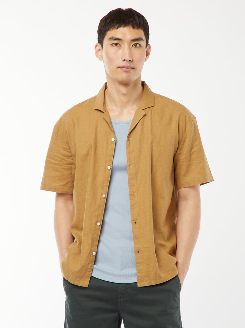 Camisa de manga curta Amarelo - Kiabi