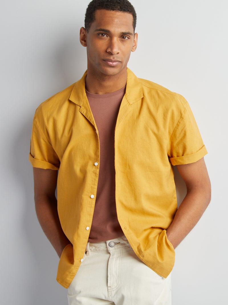 Camisa de manga curta AMARELO - Kiabi