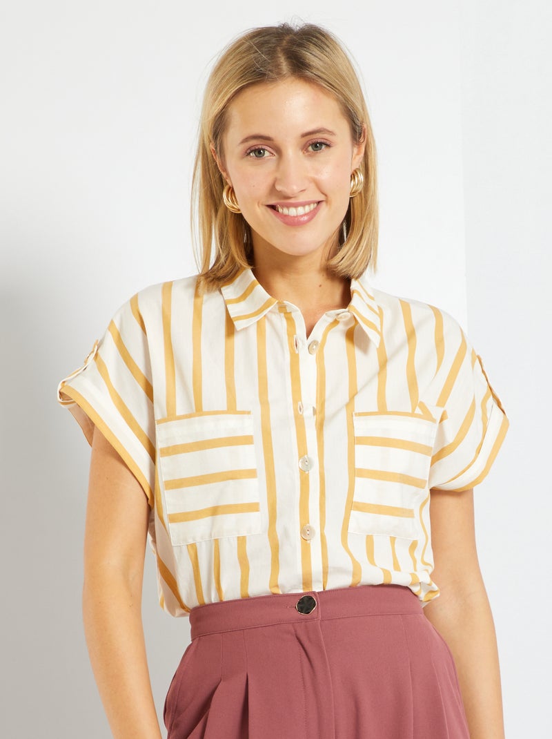 Camisa de manga curta AMARELO - Kiabi