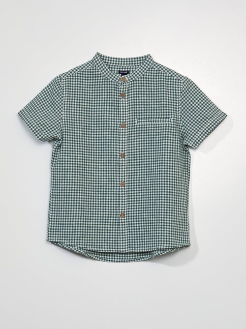 Camisa de manga curta aos quadrados - Kiabi