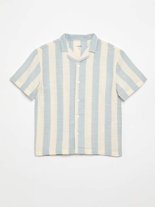 Camisa de manga curta às riscas - Kiabi